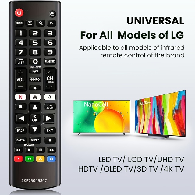 Universal IR Remote Control for LG TV All Series, Infrared Replacement Remote for Smart/OLED/LED/LCD/4K/UHD TV, Easy to Use