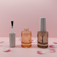 Flacons carrés en verre rechargeables de 10 ml pour vernis à ongles avec pinceau à capuchon hexagonal de 13 mm, contenants vides pour laque à ongles pour emballage cosmétique