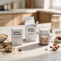 Boîte Cadeau de Luxe pour Compléments Alimentaires Carrés – Emballage pour Comprimés de Soin du Foie et du Cœur pour Hommes, Bouteille de Gélules de Mélatonine
