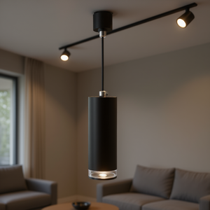 Spot LED sur rail avec anneau transparent 55x200mm, douille GU10 pour éclairage intérieur - Product Image 3