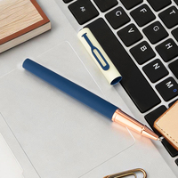Stylo Roller Métallique Bicolore Pastel avec Clips Assortis, Logo Personnalisé Gravé au Laser Or Rose, Pointe 0,7 mm, Stylo Promotionnel Écologique