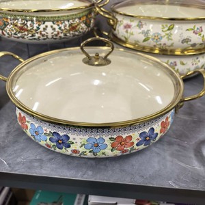 Casserole <span class=keywords><strong>en</strong></span> émail de qualité supérieure pour la cuisine, de 30 cm de diamètre, plus épaisse, avec couvercle <span class=keywords><strong>en</strong></span> <span class=keywords><strong>verre</strong></span> et fond <span class=keywords><strong>en</strong></span> fonte - Product Image 4