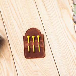 Custom Logo Genuine Leather Golf Tee Holder with Tag Golf Tees <b>Hook</b> to Bag Belt <b>Clip</b> Great Gift for Golf Lover - Product Image 6