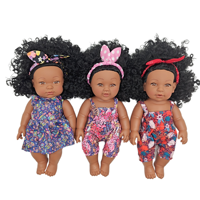 Poupée noire réaliste en vinyle souple personnalisée, poupée africaine, jouets en peluche musicaux, poupées en silicone noires, cadeaux