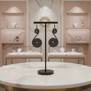 Uganda Tribal Gold Plated Alloy <b>Leather</b> Thread Natural Stone Hoop Earrings Cute Style Women's Ethnic Jewelry for Party Occasions - Product Image 1