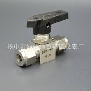 Válvula de Bola de Paso Recto de Doble Compresión DN6mm de Acero Inoxidable 304 Estilo Americano para Panel, Venta al por Mayor de Fábrica - Product Image 2