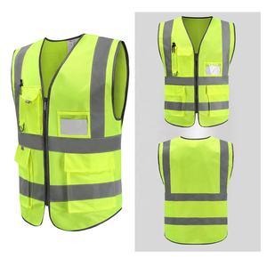 Straßen verkehrs sicherheits weste mit Logo mit mehreren Taschen Benutzer definierte reflektierende Fahrbahn sicherheit Weste Licht weste - Product Image 3