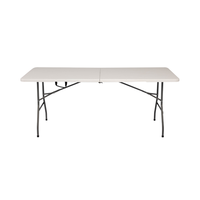 Table pliante en plastique HDPE de qualité commerciale de 180cm avec frais de pliage pour les événements