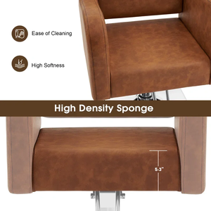 Sillón <span class=keywords><strong>de</strong></span> <span class=keywords><strong>Peluquería</strong></span> Moderno Marrón con Reposapiés para Salón <span class=keywords><strong>de</strong></span> Belleza - Product Image 5