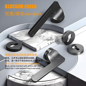 现代缎面木质门锁手柄浴室卧室管状设计别墅用钢合金锌 - Product Image 6