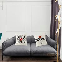 Housse de coussin décorative pour la fête des mères, cadeau de bénédiction « Je t'aime maman » pour les mères, convient à la décoration de la maison