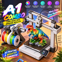 Imprimante 3D A1 Combo, kit de lampe LED A1 Combo, multicolore, haute vitesse, prise en charge FDM