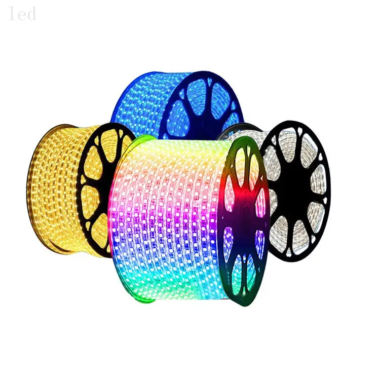 Grosir IP67 dekorasi tahan air 2835 warna-warni 5050 smd ip65 tahan air 120 led/m DC12V 24V 220v 120v rgb led strip