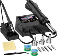 Station de soudage tout-en-un avec pistolet à air chaud et fer à souder à température constante pour la réparation de téléphones/puces/cartes de circuits imprimés