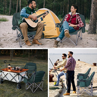 Chaise de camping pliante robuste et surdimensionnée pour adultes, tissu Oxford 600D résistant aux déchirures et structure en acier, chaise de pêche