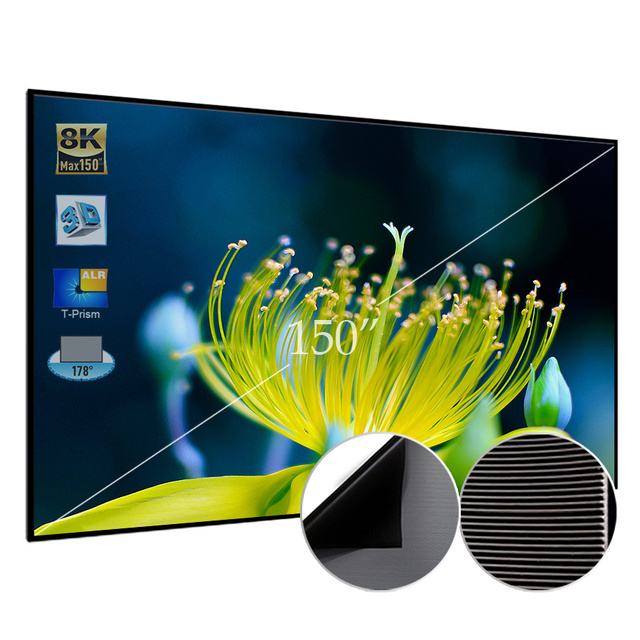 SCREEN PRO 150 Inch Ultra Short Throw Ambient Light Rejecting PVC T-prism UST ALR Fixed Frame Projector Screen