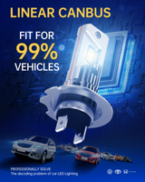 Bombilla LED para Faros Delanteros de Coche Geslla V04 de Alta Potencia, 70W, 7600 Lúmenes, IP68 Impermeable, 12V, para X5 A3, Ajuste Universal