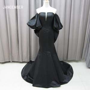 Robes de soirée vintage en soie noire, robes de soirée longues sirène pour femmes Mz0033 - Product Image 1