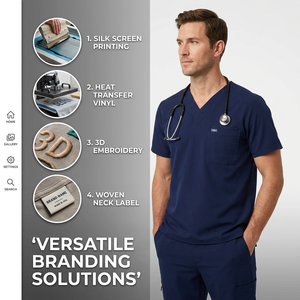 Set di Uniformi Ospedaliere di Alta Qualità, <span class=keywords><strong>Divisa</strong></span> per Infermieri in Poliestere e Spandex, Completi Medici per Donne e Uomini - Product Image 6
