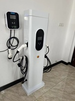Pengisi daya mobil pintar AC EV colokan ganda 1 fase 14KW Dengan WIFI untuk pengisi daya Rumah ev Ganda 22 44kw