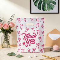 Sacs en plastique mat découpés sur mesure en PEHD rose pour cosmétiques, cadeaux, sous-vêtements, vernis à ongles, sacs fourre-tout