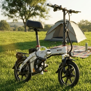 Bicicleta Plegable con Motor Trasero sin Escobillas de 350w, Batería de Litio Portátil de 15ah, Neumáticos Anchos de Aluminio, Mini Bicicleta para Adultos, Diseño Plegable FW-14 - Product Image 1