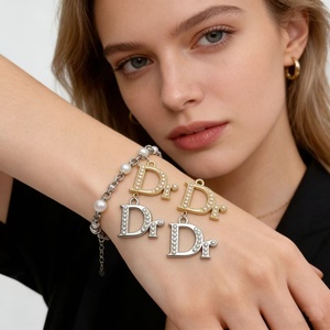 Hot Sell Ready to Ship Designer <b>Charms</b> Pendants Alloy 14K Gold Plated Women's Trendy Decorative Pendants with Pearls - Product Image 4