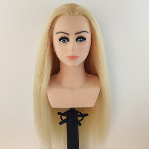 Tête de mannequin d'entraînement en cheveux humains véritables à prix de gros, tête de poupée professionnelle pour la pratique de la <span class=keywords><strong>coiffure</strong></span> et des styles de <span class=keywords><strong>mariée</strong></span> - Product Image 5