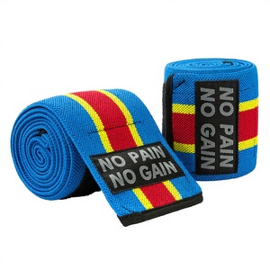 Men's & Women's Gym Elastic Knees & Wrists Bandage Elbow Guard Sleeves Hook Loop Closure 100% <b>Nylon</b> for Lifting Weights - Product Image 2