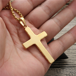 yunnique <b>Cross</b> Pendant Necklace Fashion Gold Zinc Alloy Pave Setting Unisex Jewelry Gift - Product Image 4