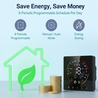 Termostato Inteligente Wifi Tuya para Calefacción por Suelo Radiante Eléctrico, Caldera de Gas, Control de Temperatura Programable Semanal con Pantalla LCD