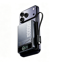Batterie externe portable magnétique 3-en-1 pour voyage en extérieur, haute capacité 5000/10000mAh, 22.5W PD Type-C, sans fil, avec support pliable