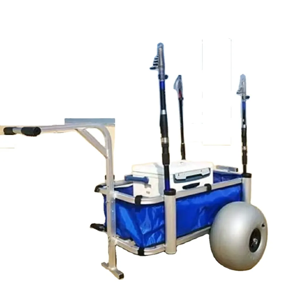 Легкая алюминиевая пляжная тележка с воздушным шаром, Пляжная тележка, рыболовная тележка, алюминиевая пляжная тележка, тележка