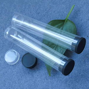 150mm uzunluk en kaliteli sert şeffaf silindir plastik tüp şeffaf plastik silindir tüp ambalaj kapaklı konteyner - Product Image 4
