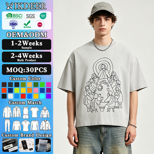 T-shirt Vintage Oversize con Stampa Sketch dell'Ultima Cena, <span class=keywords><strong>Maglietta</strong></span> Casual con Collo Tondo e Grafica per Uomo - Product Image 1