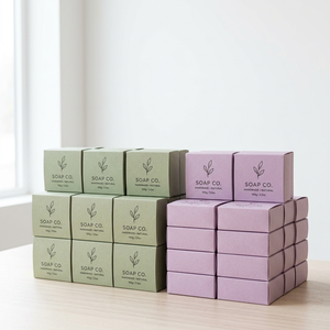 Custom Logo Recyclable Natural Brown Kraft <strong>Paper</strong> Square <strong>Soap</strong> Box Window Hot/Cold Stamping Four-Color Printing for Handmade <strong>Soap</strong> - Product Image 2