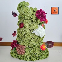 Décoration Florale Artificielle pour Bar à Desserts, Mariage, Lys Bourgogne, Hortensia, Événement, Bar à Cocktails, Comptoir, Fournitures de Fête, Décoration de Fond