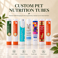 Tube d'emballage en plastique à large ouverture pour compléments alimentaires pour animaux de compagnie avec bouchon pour lignes de remplissage industrielles