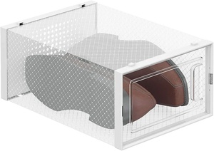 Boîte à chaussures en plastique pliable, empilable, transparente, durable, simple et pratique, vente en gros à prix réduit - Product Image 4