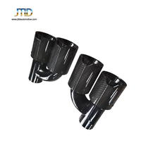 Embouts d'échappement en fibre de carbone brillante JTLD, silencieux quadruple, tuyau en forme de H, compatible avec BMW M2 M3 M4 F80 F82
