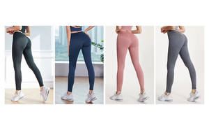 Leggings da Yoga per Donna con Logo Personalizzato, Pantaloni da Palestra a <span class=keywords><strong>Vita</strong></span> <span class=keywords><strong>Alta</strong></span>, Traspiranti, 86% Poliestere 14% Spandex, Leggings Fitness Push-up - Product Image 2
