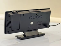 Horloge Réveil Intelligente à Projection Multifonctionnelle avec Miroir, Horloge Lumineuse pour Chambre à Coucher, Horloge à Projection à Grand Écran