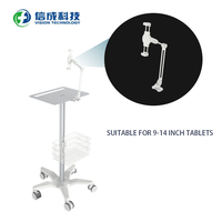 Chariot à moniteur patient ECG médical mobile en métal durable de style industriel chariot à hôpital fixe pour ordinateur tablette en alliage d'aluminium