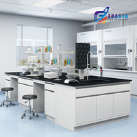 Armoire de laboratoire en acier médical avec surface phénolique pour table de travail de laboratoire de biologie et de microbiologie hospitalière