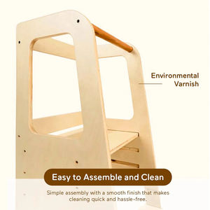 Taburete Montessori <span class=keywords><strong>para</strong></span> Niños Pequeños, Torre de Aprendizaje <span class=keywords><strong>para</strong></span> Bebés con <span class=keywords><strong>3</strong></span> Alturas Ajustables <span class=keywords><strong>para</strong></span> Encimera de Cocina y Lavabo de Baño - Product Image 5