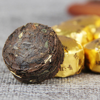Mini Shu Puer Tuocha du Yunnan, thé fermenté au goût de riz glutineux, avec emballage en papier doré, fourni directement par l'usine