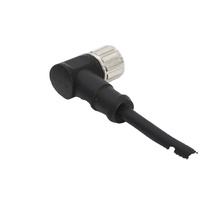 Connecteur circulaire KRONZ M12 femelle 5 broches coudé à 90 degrés, étanche IP67, en PVC pré-moulé noir, non blindé
