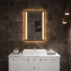 Espejo de baño iluminado LED rectangular moderno con clasificación IP44 para uso en apartamentos y villas - Product Image 1