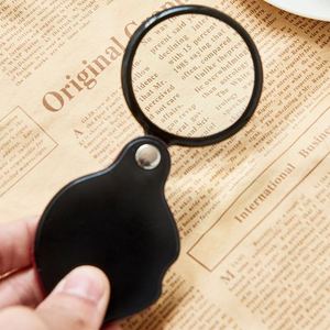 Portable Folding Magnifier 50 Mm Glass Lens With Leather Case For Reading <b>Books</b> Newspapers Students Seniors - Product Image 4
