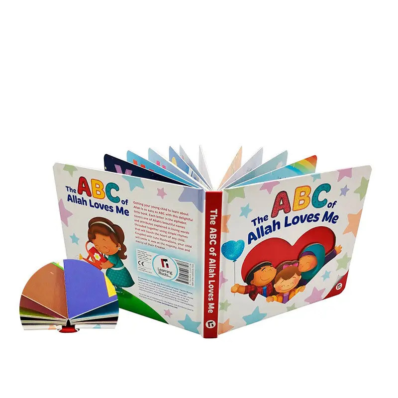 خدمة طباعة كتاب أطفال A5 الرقمية بغلاف مقوى مطبوعة بشعار مخصص للبيع بالجملة صور فنية للأطفال